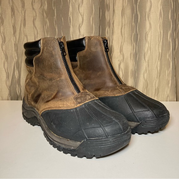 Propet Blizzard Zippered Snow Men's 9.5 XX 5E Brown Black Thinsulate M3792 BRB - Picture 2 of 16
